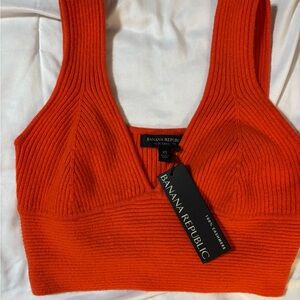 Banana Republic Orange Ribbed Tank Top